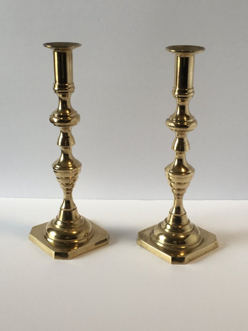 Vintage Brass Candlesticks Tapered Candle Holders a Pair Modern Cottagecore